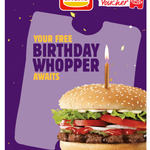 Free Whopper on Your Birthday ($1 Minimum Spend via App) @ Hungry Jack's