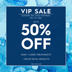 [VIC] 50% off Laser Hair Removal, up to 50% off Skin Treatments, 15% off Skincare Products @ Australian Skin Clinics (Northland)