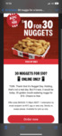 30 Nuggets for $10 (Pickup Order Only) @ KFC via App or Website
