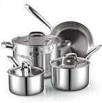 Cook N Home 7-Piece Tri-ply Clad Stainless Steel Cookware Set $153.87 Delivered @ Amazon AU