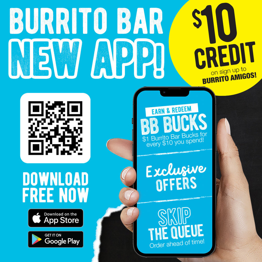 10 Burrito Bucks (for Signing up to Burrito Amigos) Burrito Bar via