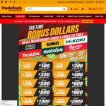 $100-$2000 Bonus Store Credit with Selected Power Tool Purchases (Minimum $499 Spend) @ TradeTools