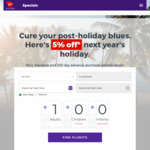 5% off Holiday - 250-Day Advance Purchase with Economy Choice Airfare Only @ Virgin