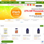 27% off Thousands of Selected Items + Delivery (Free with $80+ Spend) @ iHerb