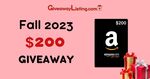 Win a $200 Amazon Gift Card from Giveaway Listing