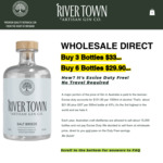 Rivertown Gin 500ml, 3 Bottles $99 or 6 Bottles $179.40 + $12 Shipping @ Artisan Gin Co
