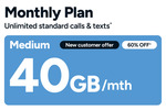 Kogan Mobile New Customers First Month: Medium 40GB $10 (Then $25/M, Expires 10 Nov), Large 100GB $15 (Then $40/M) @ Kogan