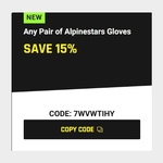 15% off RRP of Any Alpinestars Glove + Shipping ($0 NSW C&C) @ Bikebiz