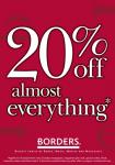 20% off almost all full price items instore @ Borders 