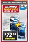 Bendix Ultra Premium Brake Pads AT $72.99 Buy One Get One FREE!