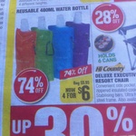 Reusable 480ml Water Bottle 4 for $6 (Save $17.80) @ Aussie Disposals