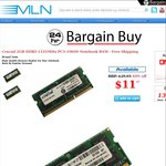 Crucial 2GB DDR3 Notebook RAM $12 Delivered @ MLN (Save $18)