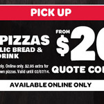 Domino's - Any 3 Pizzas + Cheesy Garlic Bread + 1.25lt Coke $20.95 Pick up until 02 July