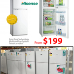 Hisense 222L Frost Free White Top Mount Refrigerator Refurbished from $199 @WarehouseDirect VIC