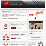 15% off BottleMate Push Down Bottle Opener - 1 for $10.16, 3 for $25.46, 5 for $38.21, 10 for $72.21 + $6.95 Delivery