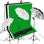 Photo Video 375W 32 Inch Umbrella Light Stand Kit 3 Backdrops, $84.99 (Was $123.99, Save $38) @ Voilamart