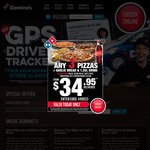 3 Traditional Pizzas $19.95 Pickup @ Domino's