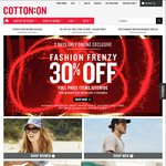 Cotton On - 30% off Full Priced Items Online 2 Days Only Free Shipping Min Order $55