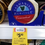 Tasmanian Heritage Camembert - $5.62 (1/2 Price): Coles