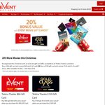 $60 Gift Card for $50, $120 Gift Card for $100 Delivered @ Event Cinemas Via Telstra