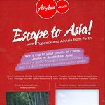 Win a Trip for 2 to Japan, China or SE Asia or 1 of 5 $50 Air Asia Vouchers or 1 of 3 $500 Topdeck Travel Vouchers from Air Asia