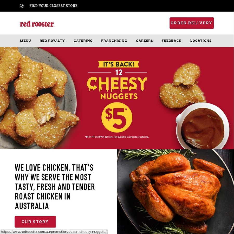 12 Cheesy Nuggets for $5 @ Red Rooster - OzBargain