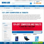 15% off Computers & Tablets (Excludes Apple) @ Bing Lee