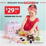 Win a Wooden High Tea Set, 1 of 3 Wooden Kitchen Appliances, or 1 of 4 Wooden Play Food from ALDI
