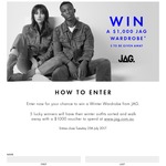 Win 1 of 5 $1,000 Online Vouchers from JAG