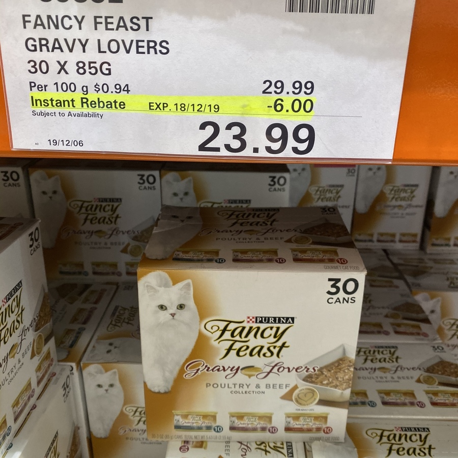 Fancy Feast Gravy Lovers 30x 85g 23.99 0.80 Can Costco