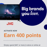 Earn 400 Pts When You Spend $40 or More at Big W via Woolworths Rewards