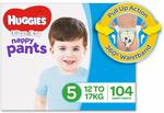 Huggies Ultra Dry Nappy Pants, Boys, Size 5 Walker (12-17kg), 104 Count $30.60 (S&S), $28.90 (S&S + Prime) Delivered @ Amazon