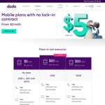 Dodo $5/Month Sim Only Plan (No Contract) - Unlimited National Calls/Sms + International Text (No Data)