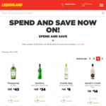 Liquorland: Spend & Save Online Only | Spend $100 Save $10 | Spend $200 Save $25 | Spend $300 Save $40