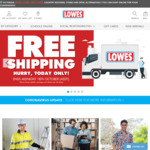 $10 off (No Minimum Spend) + Free Shipping Sunday Only (Expired) @ Lowes Online