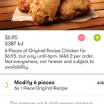 [NSW, VIC] 6 Pieces Fried Chicken for $6.95 @ KFC (App Required)