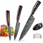 3-Pack Chef Santoku Knives 8", 5", 3.5", Finger Guard and Sharpener $29.74 + Post ($0 Prime/ $39 Spend) @ AU Select Amazon AU