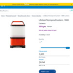 LifeGear Stormproof 1000 Lumens Lantern 3610 Points Delivered (Was 5922 Points) @ Flybuys