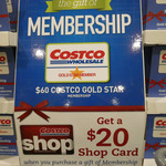 Bonus $20 Costco Shop Gift Card with $60 Costco Membership (in-Store Only) @ Costco Australia (Membership Required)