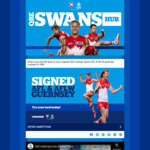 Win a Signed 2022 Sydney Swans AFL & AFLW Guernsey worth $2,000 from QBE Swans Hub