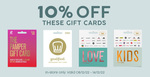 10% off TCN Love, TCN Kids, The Pamper, Good Food Restaurant Gift Cards @ Target (In-Store only)