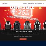 25% off Sitewide + Free Desktop Mat and Foot Rest with Chair and Table Purchase @ Ewin Racing