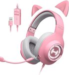 Edifier G2 II Cat Ear PC Gaming Headset with Mic, RGB Lighting (Pink) $29.99 (Was $100) Delivered @ EdifierDirect via Amazon AU