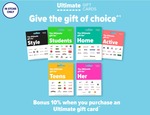 Bonus 10% When You Purchase a $30, $50 or $100 Ultimate Gift Card @ BIG W (Instore Only)