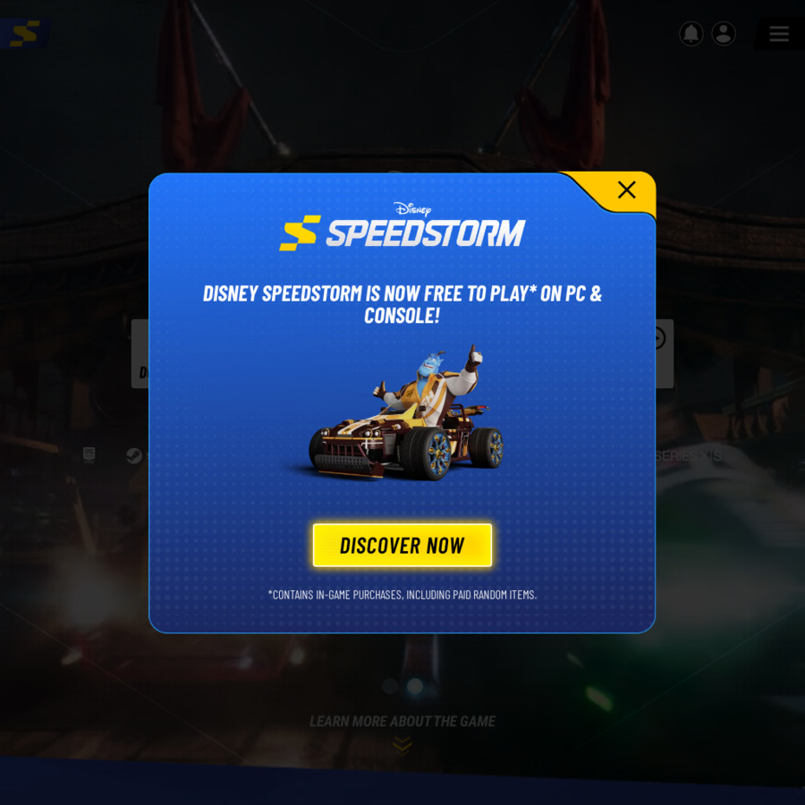 Disney Speedstorm is a free-to-play kart racer for PC and consoles