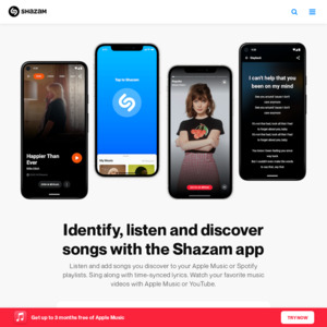 Apple Music] via Shazam Homepage (nicht die App) bis zu 3