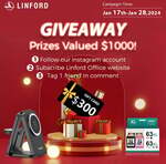 Win a US$300 Amazon Gift Card, 1 of 10 Ink Catridge Packs or 1 of 2 3-in-1 Wireless Chargers from Linford
