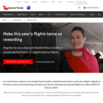Earn Double Points or Status Credits on Eligible Flights (Activation Required) @ Qantas