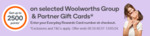 Up to 2500 Everyday Rewards Points on Selected Gift Cards @ Woolworths Gift Cards