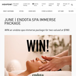 Win an Endota Spa Immerse Package for Two Worth $980 from Highpoint Shopping Centre